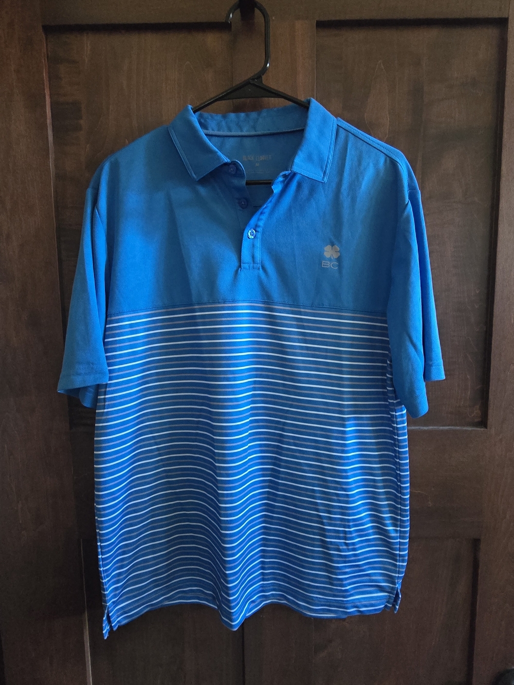 Black Clover Blue Striped Polo Shirt -